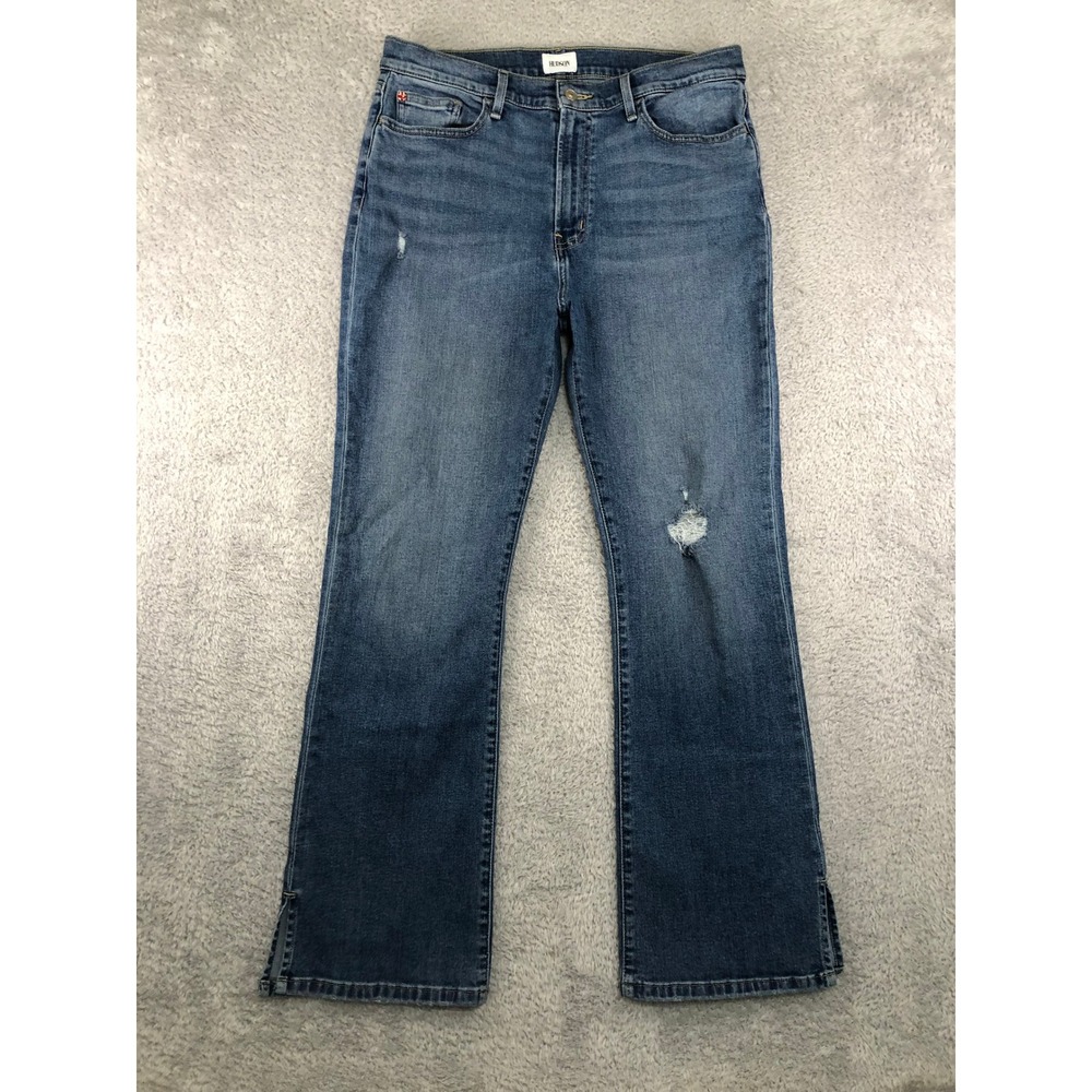 Hudson Jeans Women 33x30.5 Blue Blair High Rise Bootcut Distressed